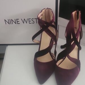 Nine West Women's Purple Velvet Heels